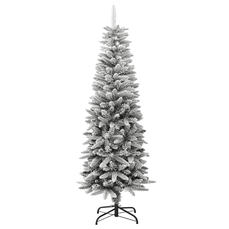 Afbeelding laden in galerijviewer, VidaXL Kunstkerstboom met sneeuw smal 150 cm PVC en PE
