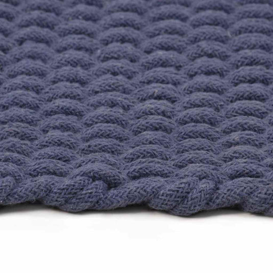 Vidaxl vloerkleed rechthoekig 120x180 cm katoen marineblauw