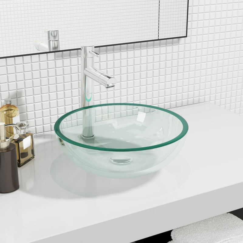 Afbeelding laden in galerijviewer, Vidaxl wasbak 35x12 cm gehard glas transparant
