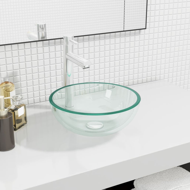 Afbeelding laden in galerijviewer, Vidaxl wasbak 30x12 cm gehard glas transparant
