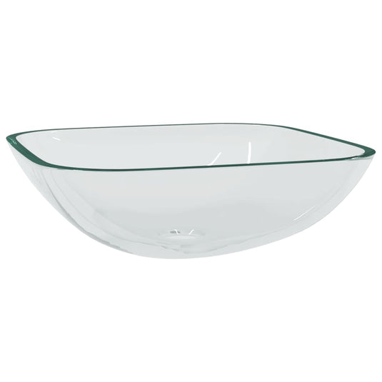 Vidaxl wasbak 42x42x14 cm glas transparant