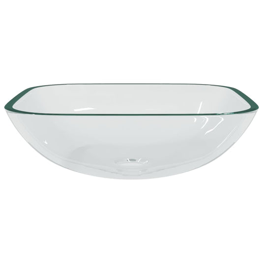 Vidaxl wasbak 42x42x14 cm glas transparant