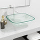Vidaxl wasbak 42x42x14 cm glas transparant