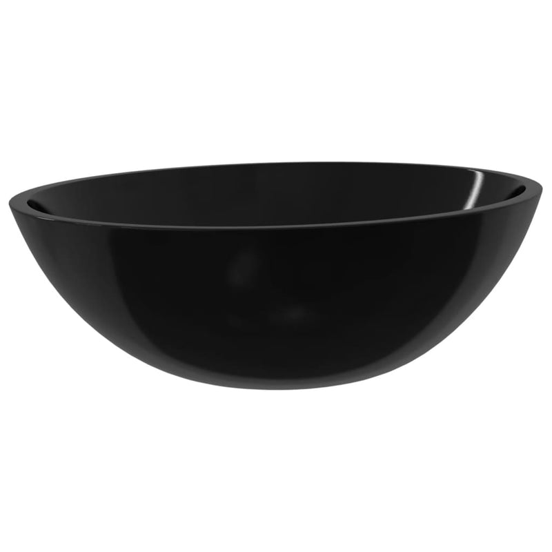 Afbeelding laden in galerijviewer, Vidaxl wasbak 50x37x14 cm glas zwart
