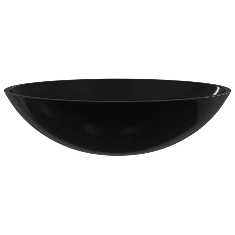 Afbeelding laden in galerijviewer, Vidaxl wasbak 50x37x14 cm glas zwart
