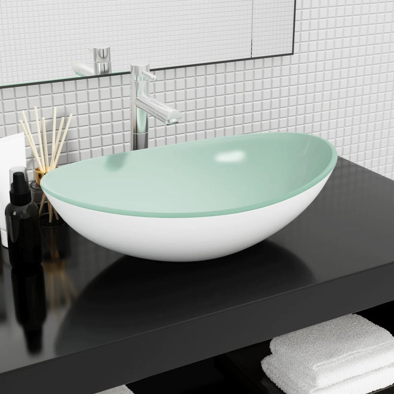Afbeelding laden in galerijviewer, Vidaxl wasbak 54,5x35x15,5 cm gehard glas wit
