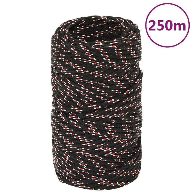 Afbeelding laden in galerijviewer, Vidaxl boot touw 2 mm 250 m polypropyleen zwart
