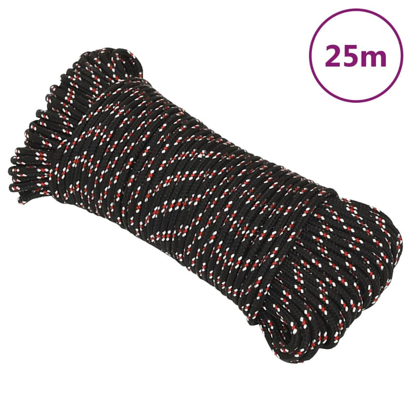 Afbeelding laden in galerijviewer, Vidaxl boot touw 3 mm 25 m polypropyleen zwart
