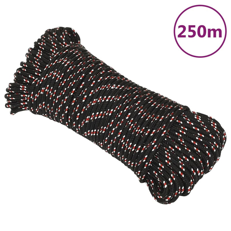 Afbeelding laden in galerijviewer, Vidaxl boot touw 3 mm 250 m polypropyleen zwart
