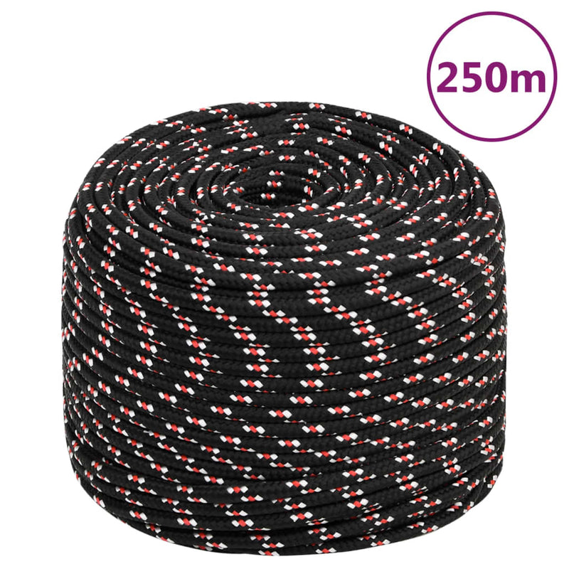 Afbeelding laden in galerijviewer, Vidaxl boot touw 6 mm 250 m polypropyleen zwart
