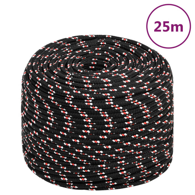 Afbeelding laden in galerijviewer, Vidaxl boot touw 8 mm 25 m polypropyleen zwart
