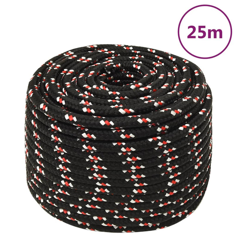 Afbeelding laden in galerijviewer, Vidaxl boot touw 14 mm 25 m polypropyleen zwart
