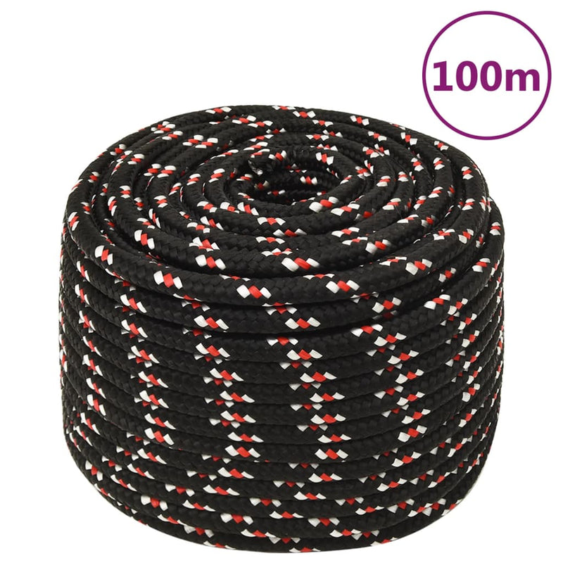 Afbeelding laden in galerijviewer, Vidaxl boot touw 14 mm 100 m polypropyleen zwart
