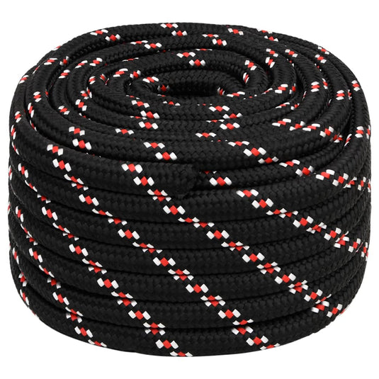 Vidaxl boottouw 20 mm 100 m polypropyleen zwart