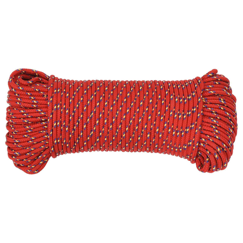 Afbeelding laden in galerijviewer, Vidaxl boottouw 4 mm 25 m polypropyleen rood

