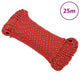Vidaxl boottouw 5 mm 25 m polypropyleen rood