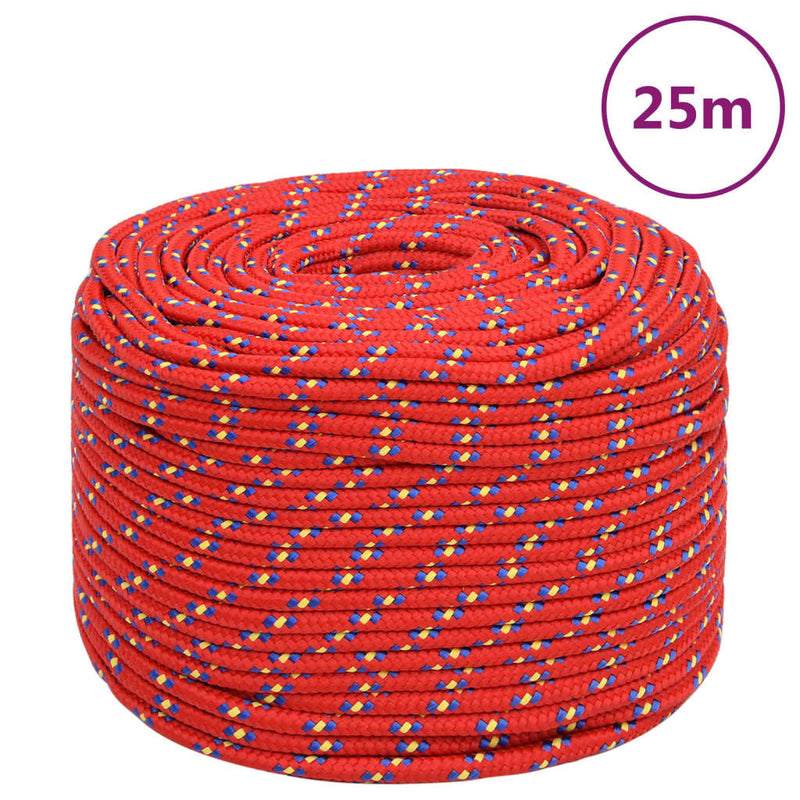 Afbeelding laden in galerijviewer, Vidaxl boottouw 8 mm 25 m polypropyleen rood
