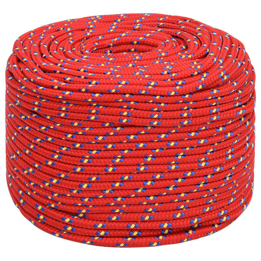 Vidaxl boottouw 8 mm 25 m polypropyleen rood