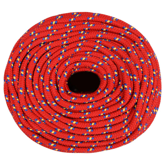 Vidaxl boottouw 8 mm 25 m polypropyleen rood