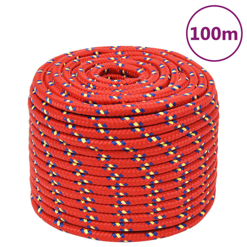 Afbeelding laden in galerijviewer, Vidaxl boottouw 12 mm 100 m polypropyleen rood
