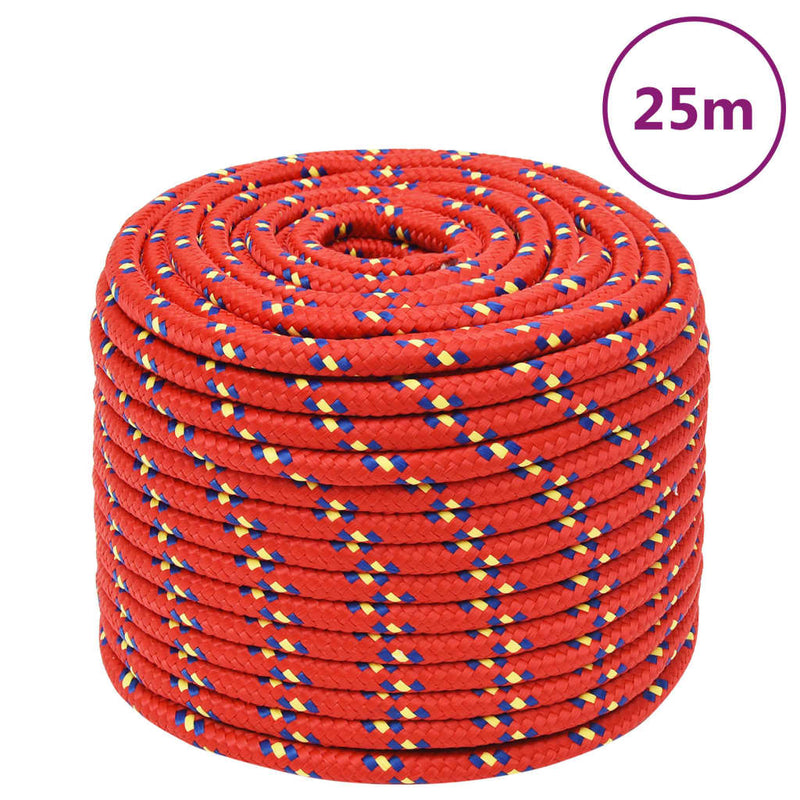 Afbeelding laden in galerijviewer, Vidaxl boottouw 14 mm 25 m polypropyleen rood
