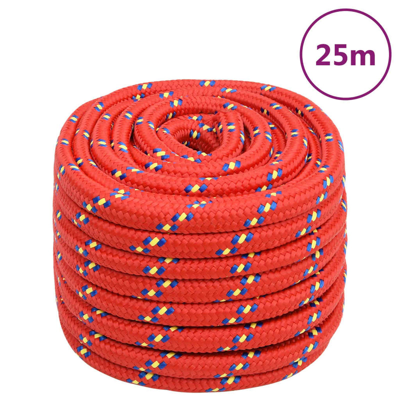 Afbeelding laden in galerijviewer, Vidaxl boottouw 20 mm 25 m polypropyleen rood
