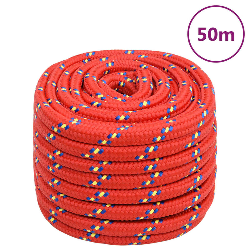 Afbeelding laden in galerijviewer, Vidaxl boottouw 20 mm 50 m polypropyleen rood
