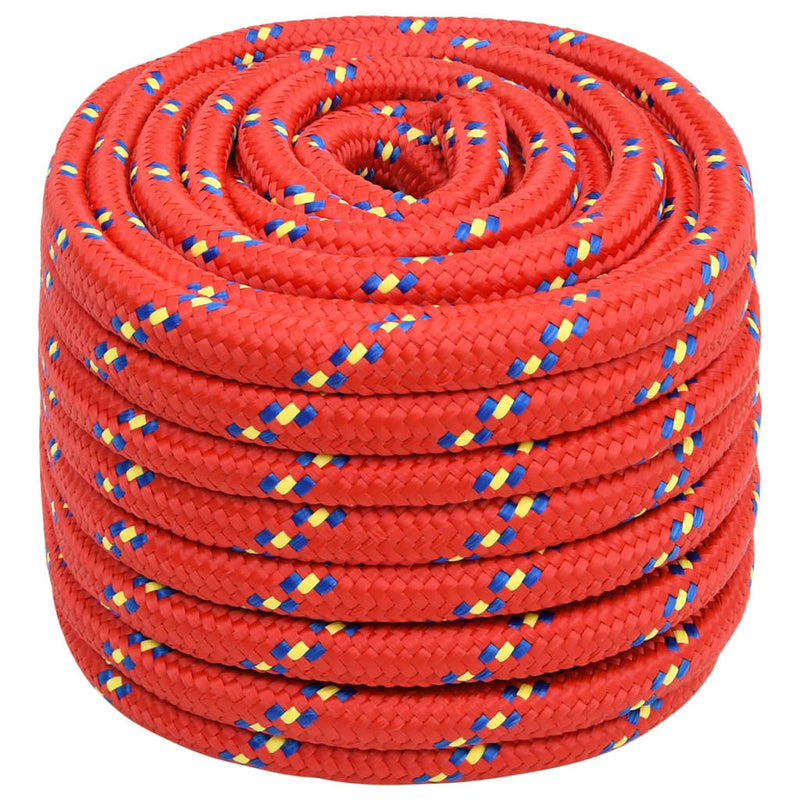 Afbeelding laden in galerijviewer, Vidaxl boottouw 20 mm 50 m polypropyleen rood
