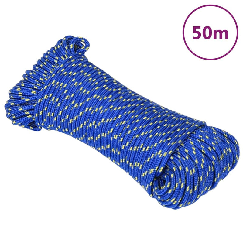 Afbeelding laden in galerijviewer, Vidaxl boottouw 3 mm 50 m polypropyleen blauw
