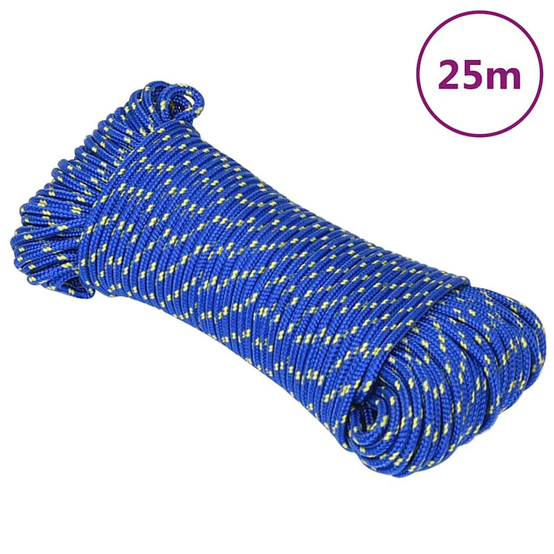 Afbeelding laden in galerijviewer, Vidaxl boottouw 4 mm 25 m polypropyleen blauw
