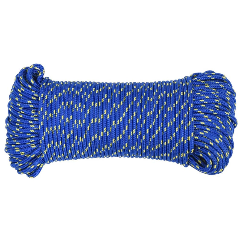 Afbeelding laden in galerijviewer, Vidaxl boottouw 4 mm 50 m polypropyleen blauw

