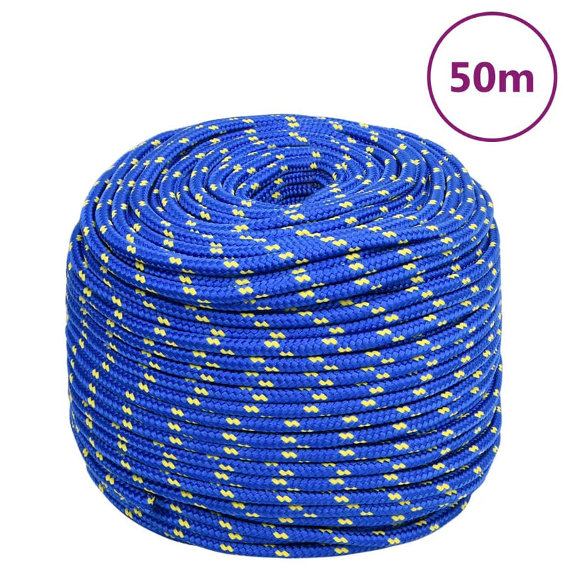Afbeelding laden in galerijviewer, Vidaxl boottouw 8 mm 50 m polypropyleen blauw
