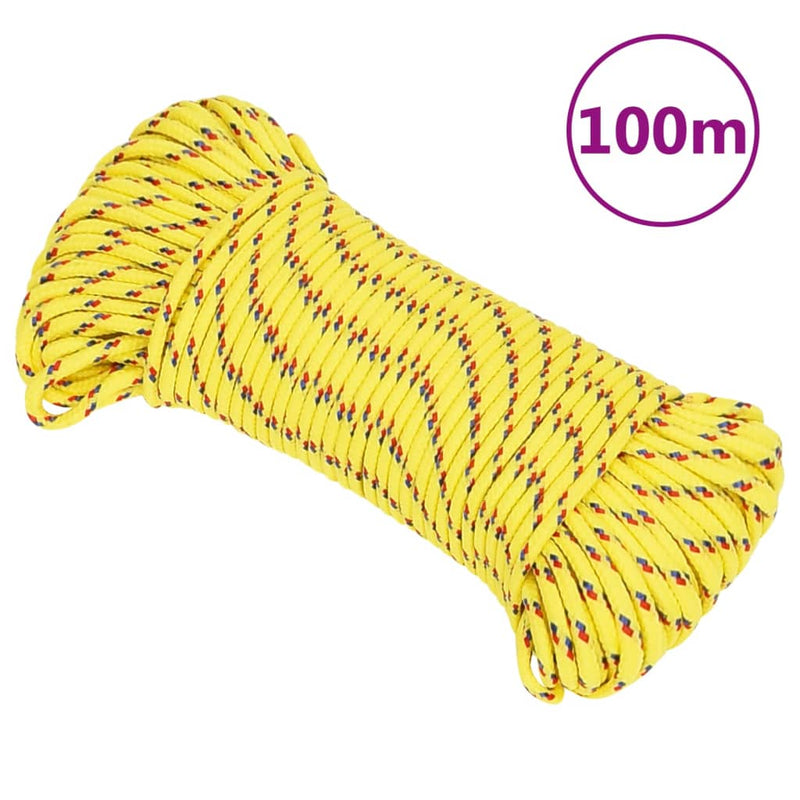 Afbeelding laden in galerijviewer, Vidaxl boot touw 3 mm 100 m polypropyleen geel
