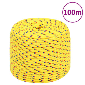 Vidaxl boottouw 6 mm 100 m polypropyleen geel