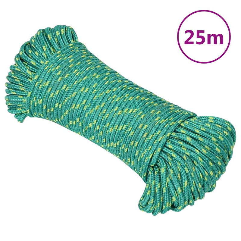 Afbeelding laden in galerijviewer, Vidaxl boottouw 3 mm 25 m polypropyleen groen
