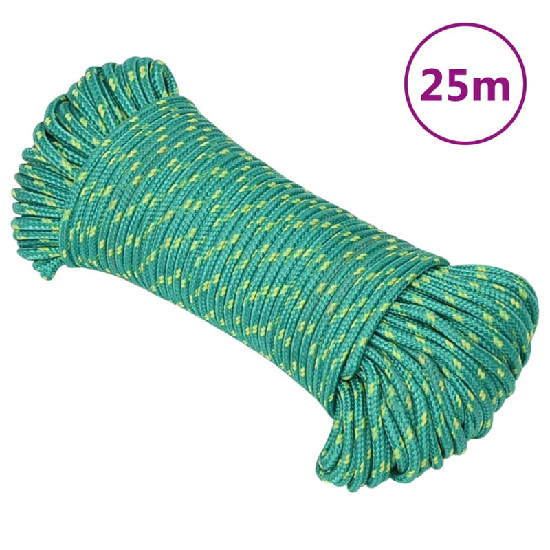 Afbeelding laden in galerijviewer, Vidaxl boottouw 5 mm 25 m polypropyleen groen

