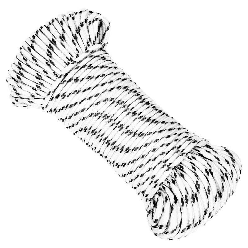 Afbeelding laden in galerijviewer, Vidaxl boottouw gevlochten 5 mmx25 m polyester wit
