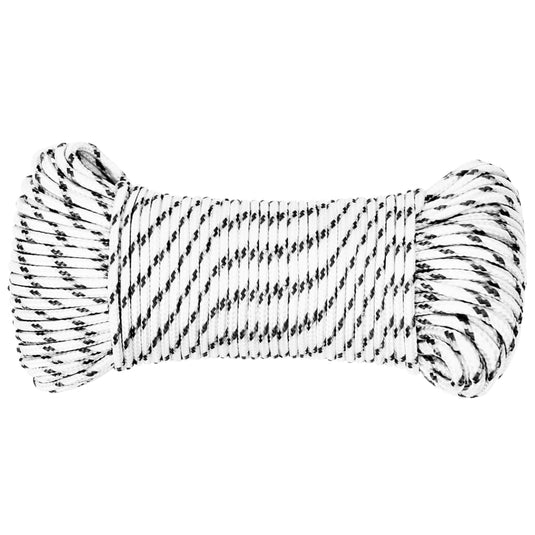 Vidaxl boottouw gevlochten 5 mmx50 m polyester wit