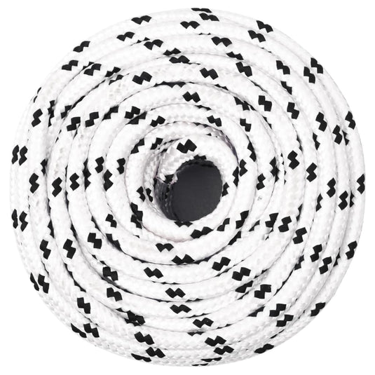 Vidaxl boottouw gevlochten 8 mmx25 m polyester wit