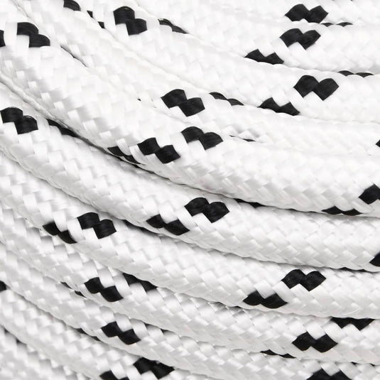Vidaxl boottouw gevlochten 12 mmx25 m polyester wit