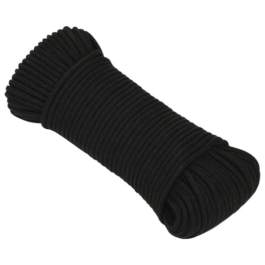Vidaxl werktouw 5 mm 25 m polyester zwart