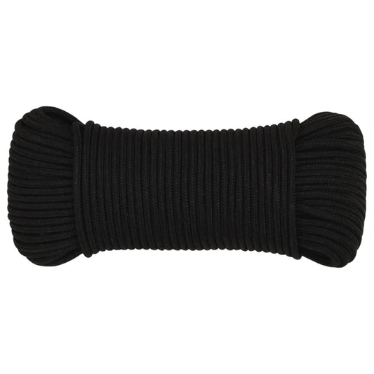 Vidaxl werktouw 5 mm 25 m polyester zwart