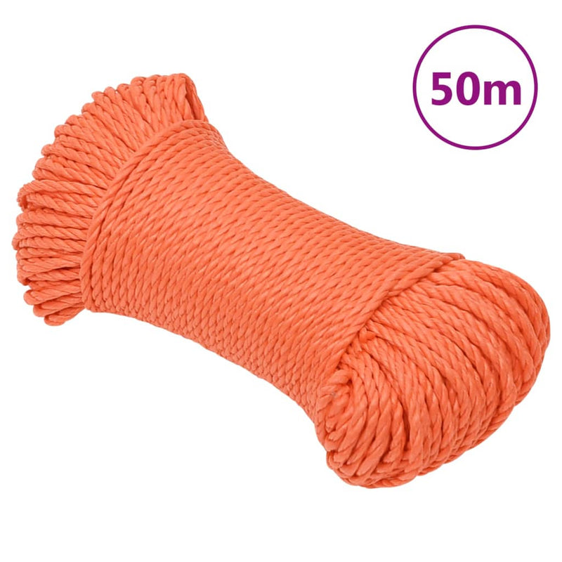 Afbeelding laden in galerijviewer, Vidaxl werktouw 6 mm 50 m polypropeen oranje
