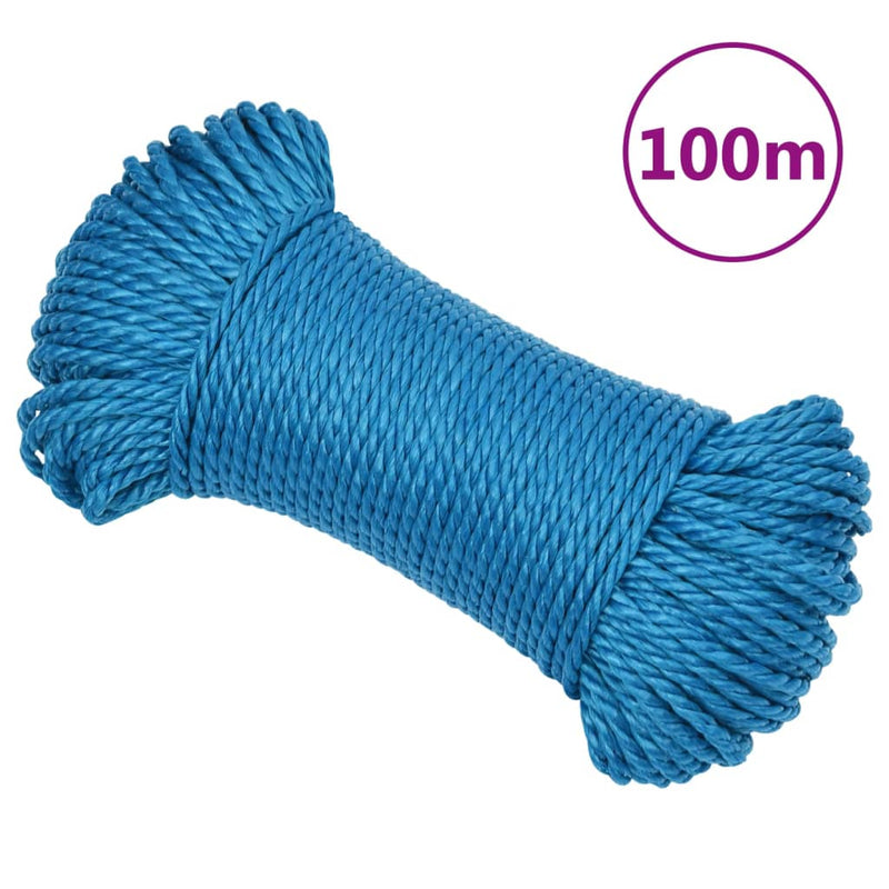 Afbeelding laden in galerijviewer, Vidaxl werktouw 3 mm 100 m polypropeen blauw
