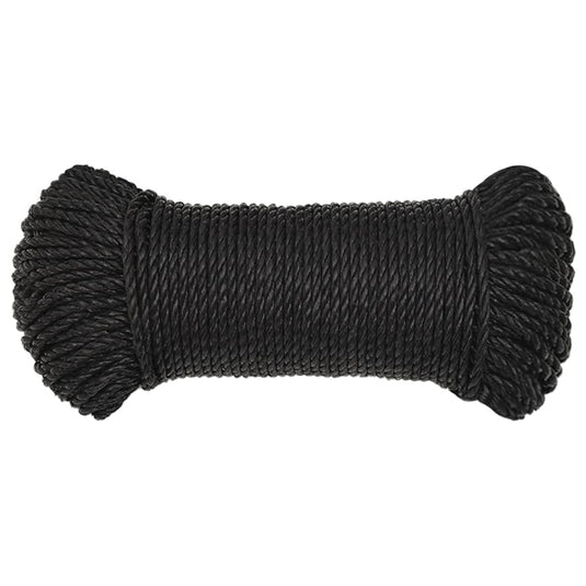 Vidaxl werktouw 3 mm 50 m polypropeen zwart