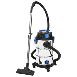 Vidaxl nat- en droogzuiger 1200 w 30 l zilverkleurig