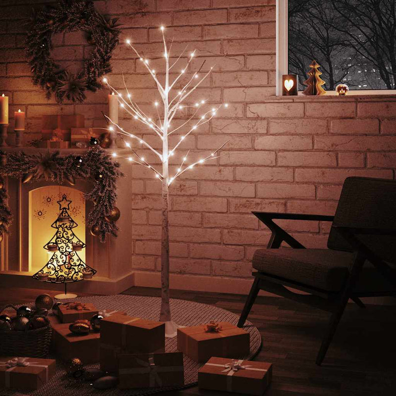 Afbeelding laden in galerijviewer, Vidaxl berkenboom led 72 led's warmwit 150 cm wit
