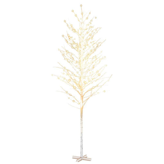 Vidaxl berkenboom led 672 led's warmwit 400 cm wit