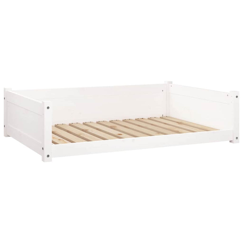 Afbeelding laden in galerijviewer, Vidaxl hondenmand 105,5x75,5x28 cm massief grenenhout wit
