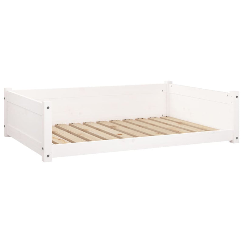 Afbeelding laden in galerijviewer, Vidaxl hondenmand 105,5x75,5x28 cm massief grenenhout wit
